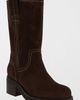 MIA Shoes MIA Shoes MIA Johanna Suede Moto Boot in Chocolate, Women's at Urban Outfitters - 2