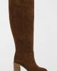 MIA Shoes MIA Shoes MIA Landen Suede Block Heel Knee High Boot in Cognac, Women's at Urban Outfitters - 1