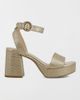 MIA Shoes MIA Shoes MIA Renee Metallic Raffia Platform Sandal in Gold, Women's at Urban Outfitters - 1