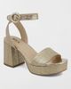 MIA Shoes MIA Shoes MIA Renee Metallic Raffia Platform Sandal in Gold, Women's at Urban Outfitters - 2