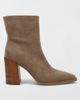 MIA Shoes MIA Shoes MIA Sidonie Suede Block Heel Bootie in Taupe, Women's at Urban Outfitters - 1