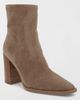 MIA Shoes MIA Shoes MIA Sidonie Suede Block Heel Bootie in Taupe, Women's at Urban Outfitters - 2