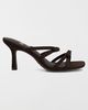 MIA Shoes MIA Shoes MIA Sonja Suede Bow Heeled Sandal in Espresso, Women's at Urban Outfitters - 1