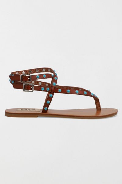 MIA Shoes MIA Shoes MIA Tahirah Strappy Sandal in Cognac W/Beads, Women's at Urban Outfitters