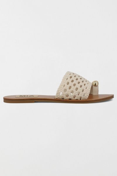 MIA Shoes MIA Shoes MIA Tiva Woven Toe Ring Sandal in Bone, Women's at Urban Outfitters