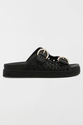 MIA Shoes MIA Shoes MIA Trendy Woven Slide Sandal in Black, Women's at Urban Outfitters