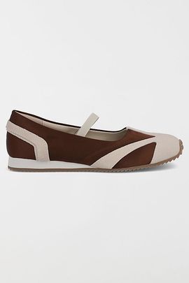 MIA Shoes MIA Shoes MIA Via Retro Suede Mary Jane Sneaker in Chocolate/Cream, Women's at Urban Outfitters