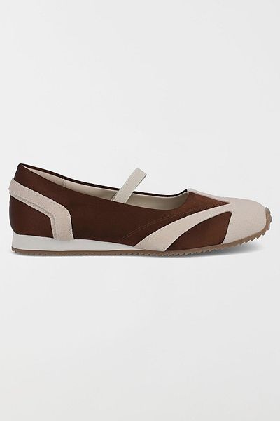 MIA Shoes MIA Shoes MIA Via Retro Suede Mary Jane Sneaker in Chocolate/Cream, Women's at Urban Outfitters