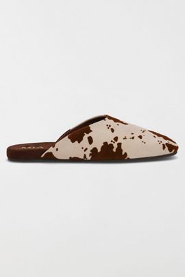 MIA Shoes MIA Shoes MIA Ziva Suede Slide Mule in Brown Cow Print, Women's at Urban Outfitters