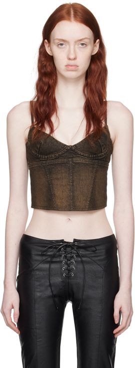 Miaou Miaou Brown Kiko Denim Tank Top