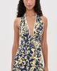 Miaou Miaou Gina Dress Navy/Lemonade Hawaiian Print - 2