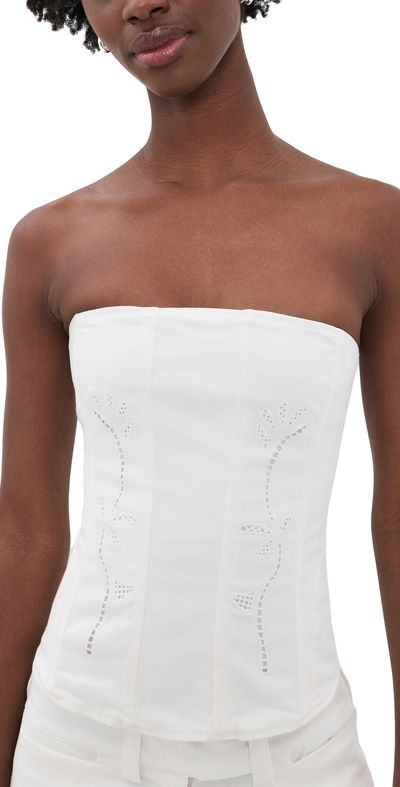Miaou Miaou Libra Corset White Embroidered Eyelet