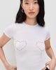 Miaou Miaou Mini Heart Tee White Grommet Heart - 2