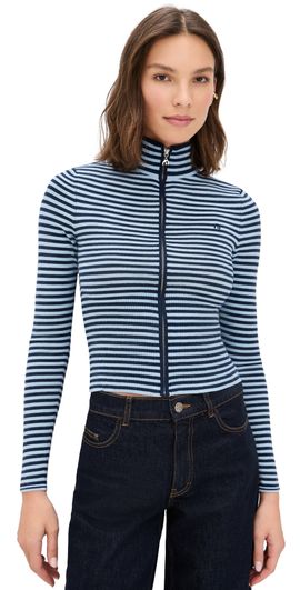 Miaou Miaou Vlad Zip Up Blue Stripe