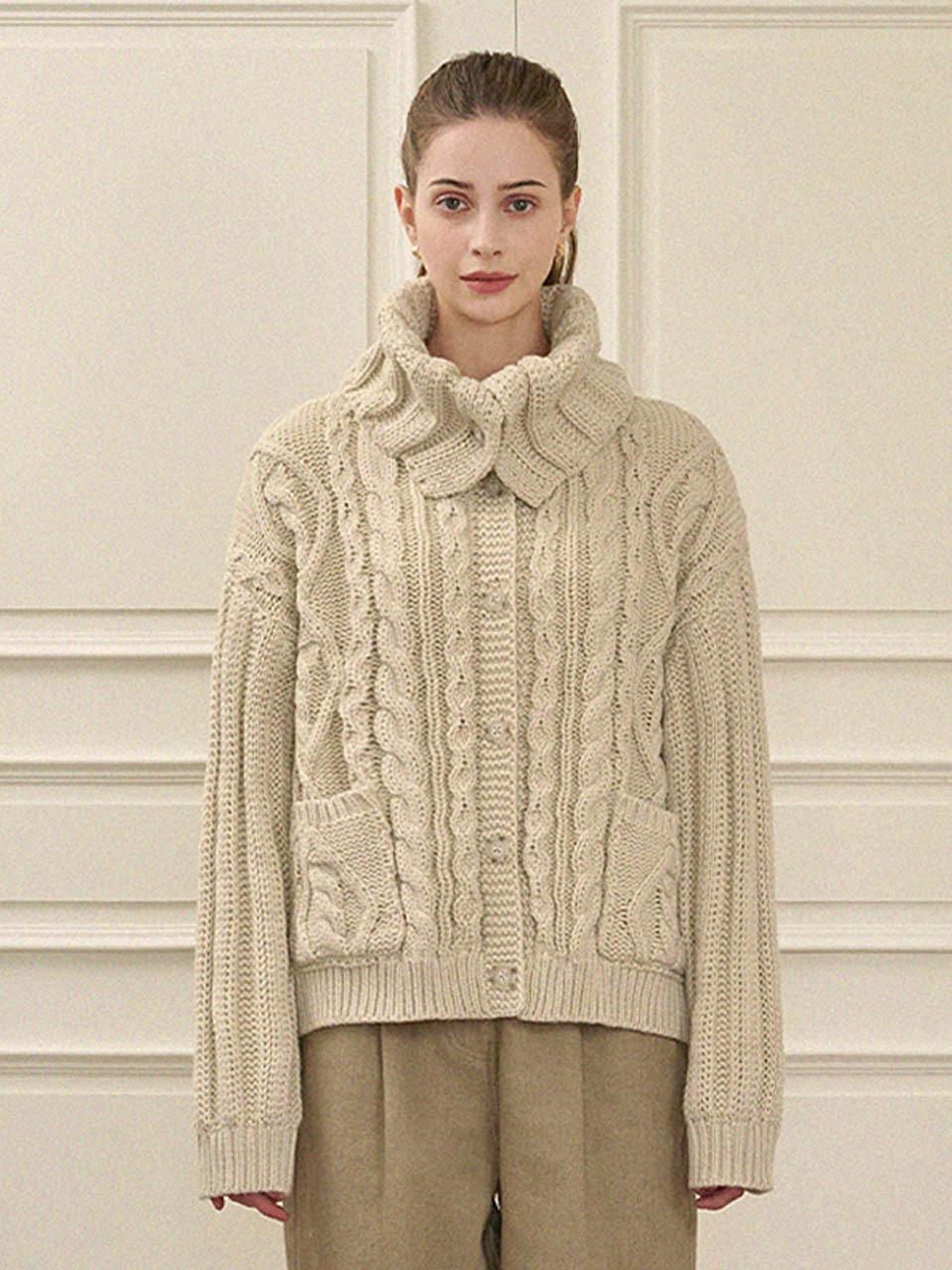 MICANE Ambient overfit cable cardigan
