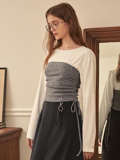 MICANE Angelique Blouse-String Tube Top Set