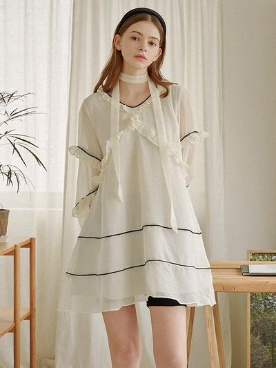 MICANE Cloud Nine Tie Set Mini Dress