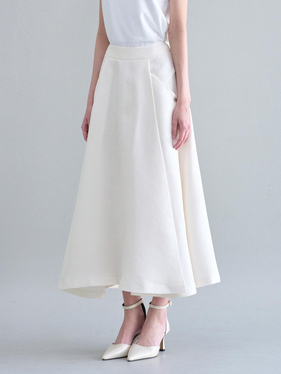 MICANE Darleen Tweed Pin-tuck Skirt
