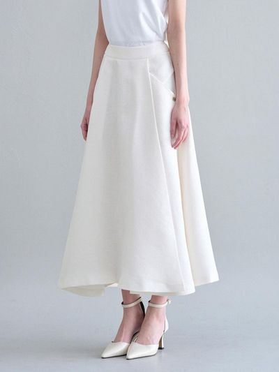 MICANE Darleen Tweed Pin-tuck Skirt