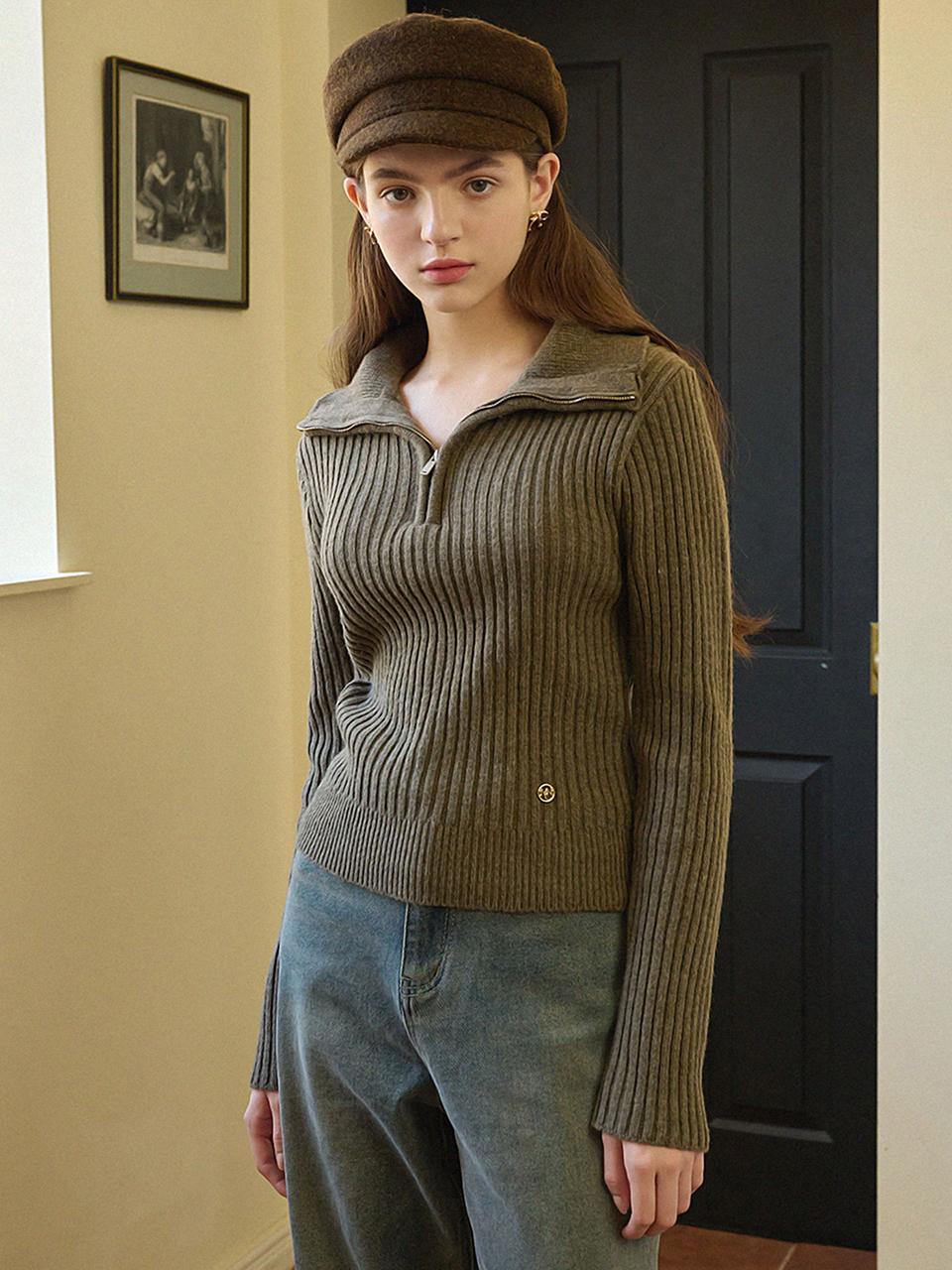 MICANE Deft Wool Cashmere Half-Zip Knit