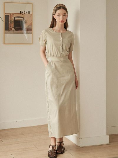 MICANE Enamor Cape L Banding Long Dress