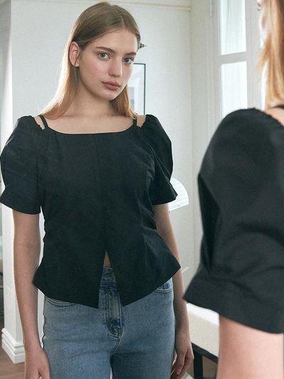 MICANE Felicity Puff Slit Blouse