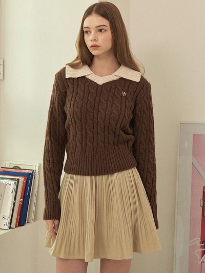 MICANE Fluffy Open Collar Knit