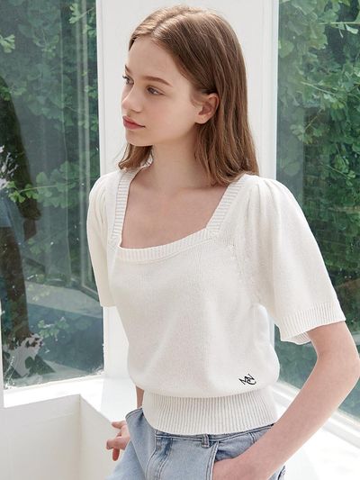 MICANE Lilt Square Neck Knit Top