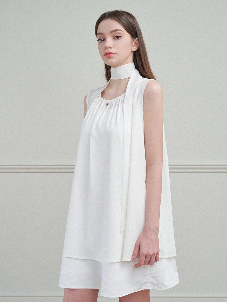 MICANE Luna Shirring Three-Piece Romantic Dress