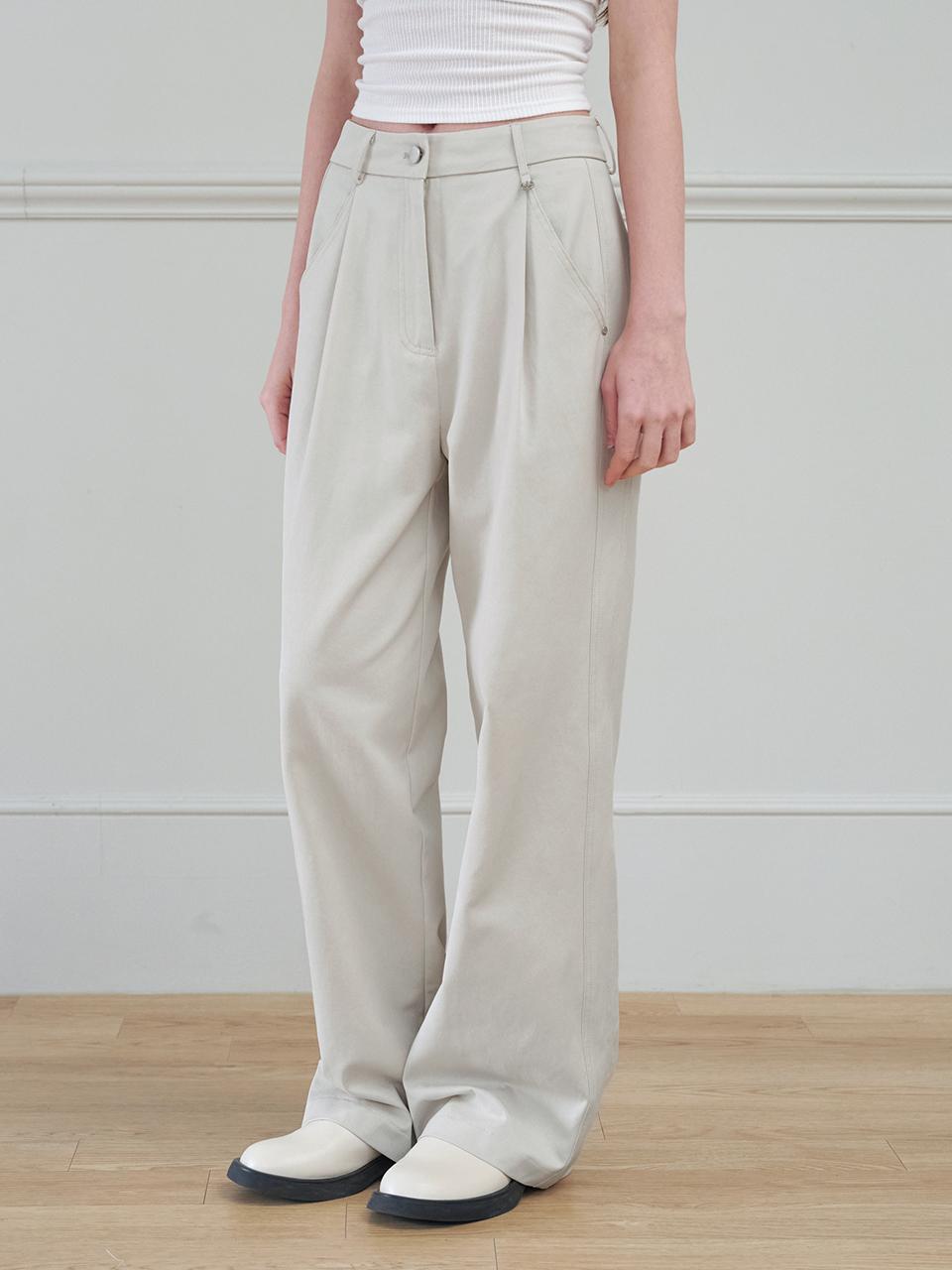 MICANE One-Tuck Elegant Wide-Leg Pants