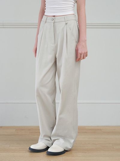 MICANE One-Tuck Elegant Wide-Leg Pants