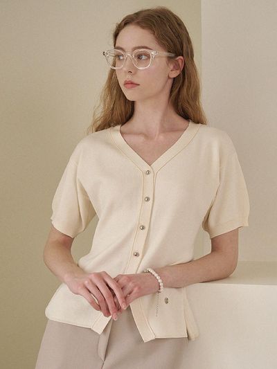 MICANE Petunia V-neck Line Cardigan