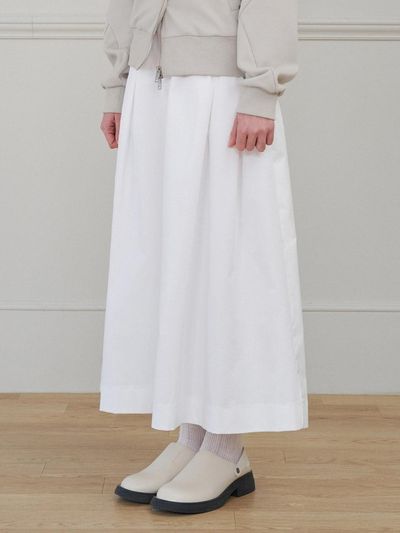 MICANE Pintuck Voluminous Long Skirt