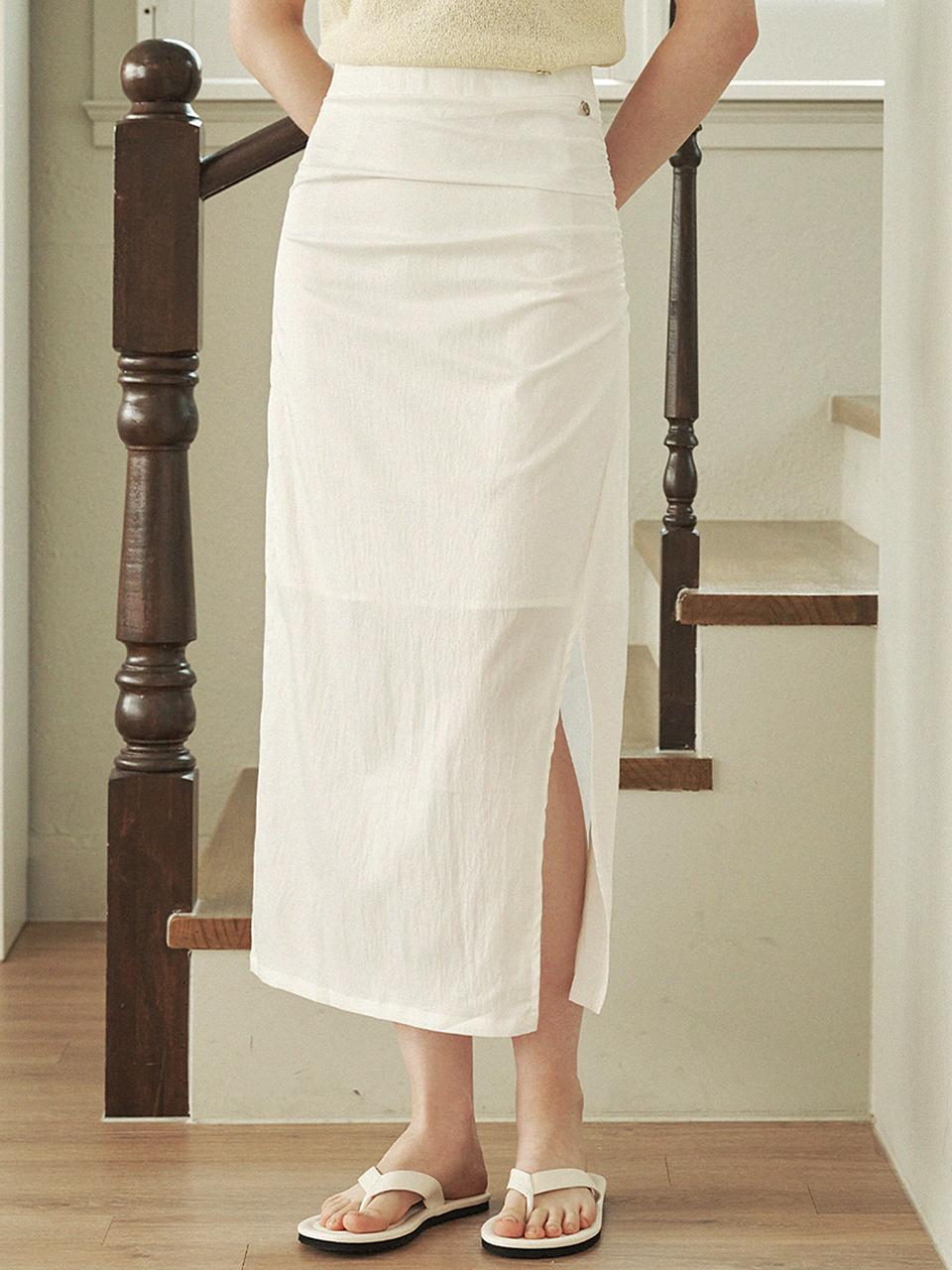 MICANE rustle shirring maxi skirt