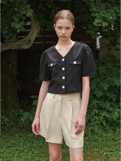 MICANE Scent Basic Pin Tuck Shorts