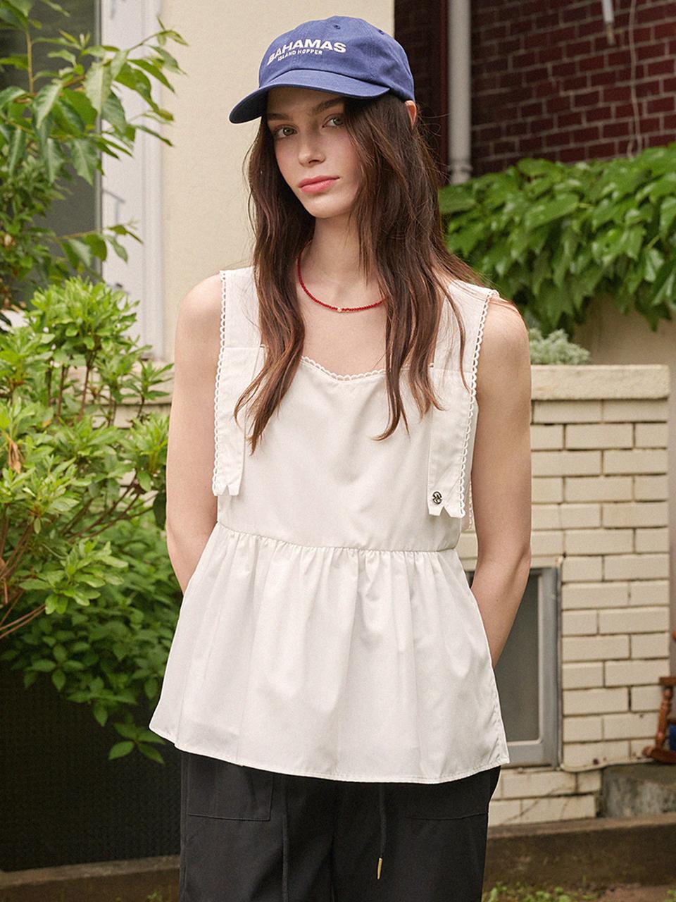 MICANE Snowdrop Strap Point Sleeveless Blouse