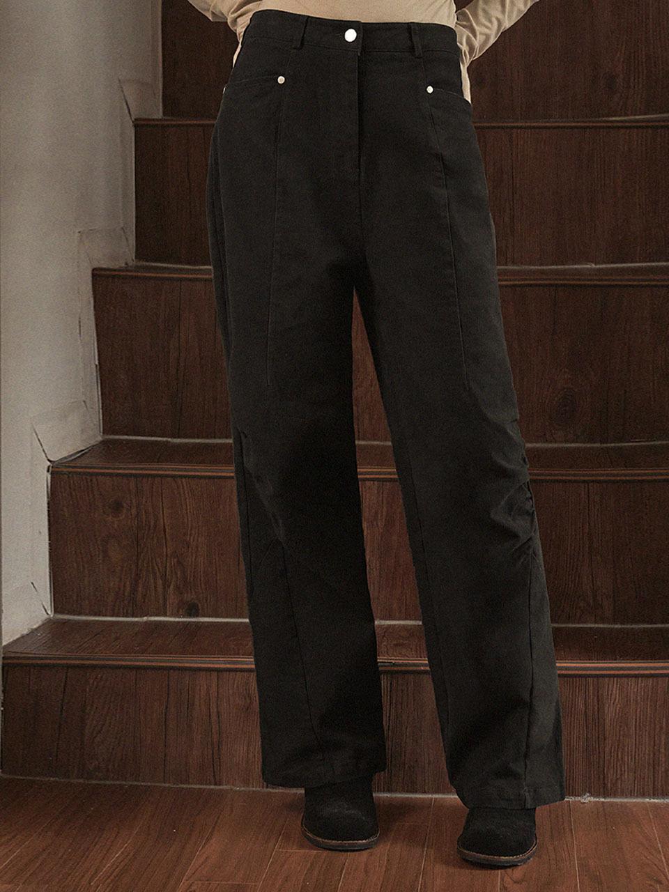 MICANE Solid Rivet-Shirring Point Pants