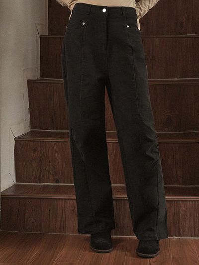 MICANE Solid Rivet-Shirring Point Pants