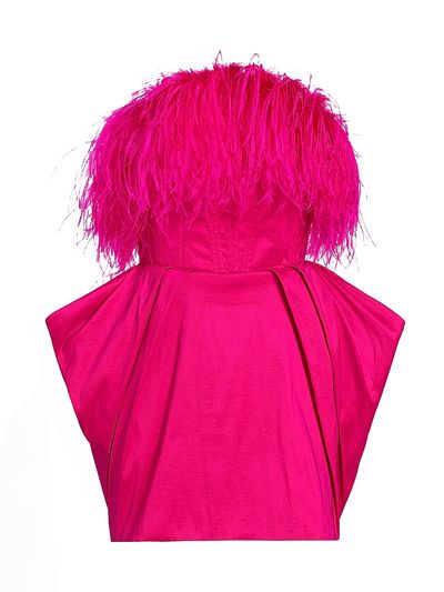 Michael Costello Collection Women's Paula Feather-Trimmed Minidress