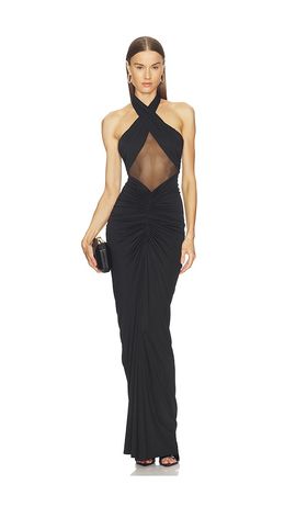 x revolve mr. gibson mini dress in black Surplice Tiered Mini Dress main image 1