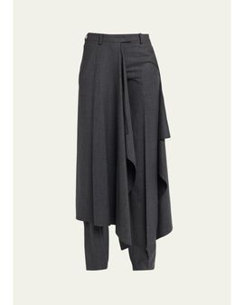 Michael Kors Collection Asymmetric Overskirt Straight-Leg Trousers