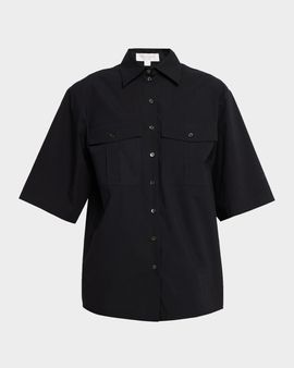 Michael Kors Collection Button-Down Cotton Safari Shirt