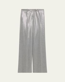 Michael Kors Collection Camilla Sequin Pinstripe Wide-Leg Trousers