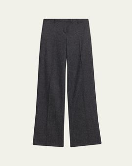 Michael Kors Collection Camilla Wide-Leg Melange Wool Trousers