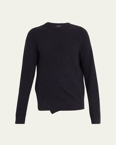 Michael Kors Collection Cashmere Bias-Hem Crewneck Sweater