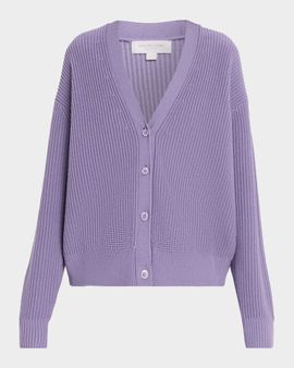 Michael Kors Collection Cashmere Rib V-Neck Cardigan