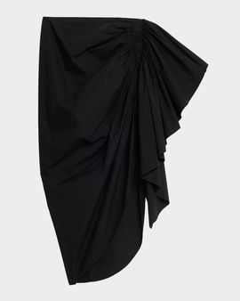 Michael Kors Collection Draped High-Low Cotton Midi Skirt