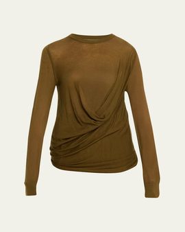 Michael Kors Collection Draped Wool-Cashmere Top