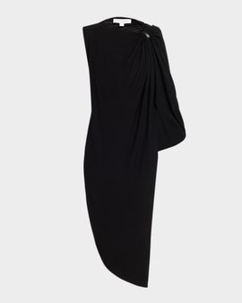 Michael Kors Collection Elliptical One-Shoulder Asymmetric Midi Dress