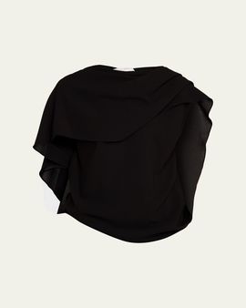 Michael Kors Collection Fluid Wool Cape Top
